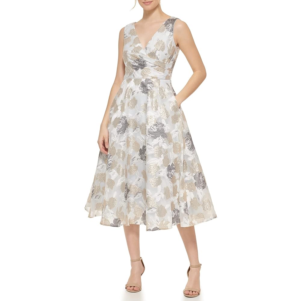 Eliza J Vネックフィット＆フレアドレス Eliza J V Neck Fit and Flare Dress | Bloomingdale's